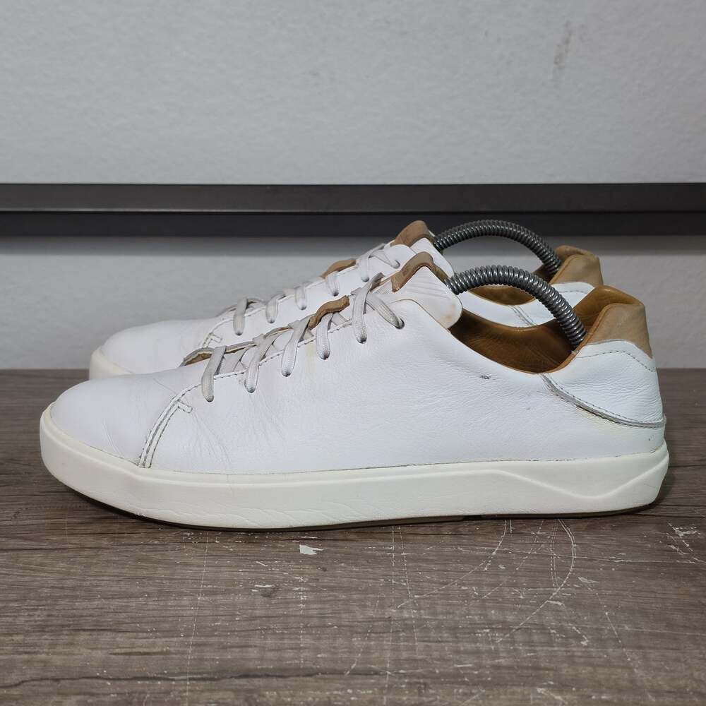 OluKai Lae'ahi Li 'Ili Men's Casual Leather Sneakers Shoes Size 9.5 White